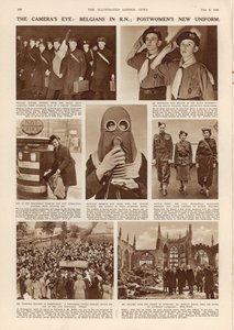 Het oog van de camera: Belgen in R.N.; Nieuwe uniform van postvrouwen, uit The Illustrated London News, 8 februari 1941 door English Photographer
